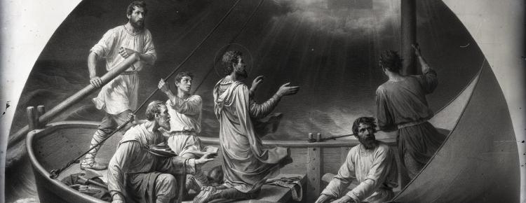 Г. І. Попов. Видіння Шимону Печерської церкви. Ескіз стінопису Успенського собору 1894–1901 рр.