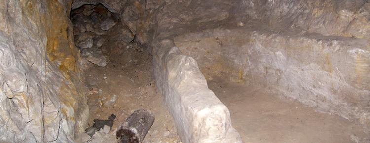 A half-destroyed bone chamber in St. Nestor branch of the Near Caves
